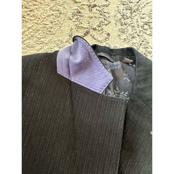 Ted Baker Cotton Blend Purple Label Black Striped Sport Coat Sz. 4/Large/40 - Picture 10 of 15
